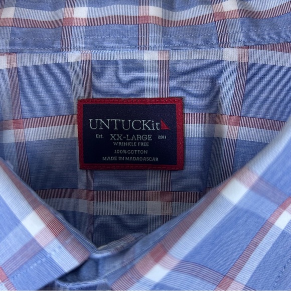 Untickit 2XL Men’s 100% Cotton Plaid Button Down Long Sleeve - Picture 2 of 9